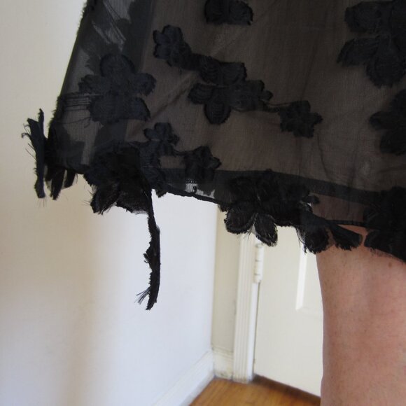 Leon Max Limited Edition Dress Black Silk Overlay Floral Size 8 - Picture 13 of 15